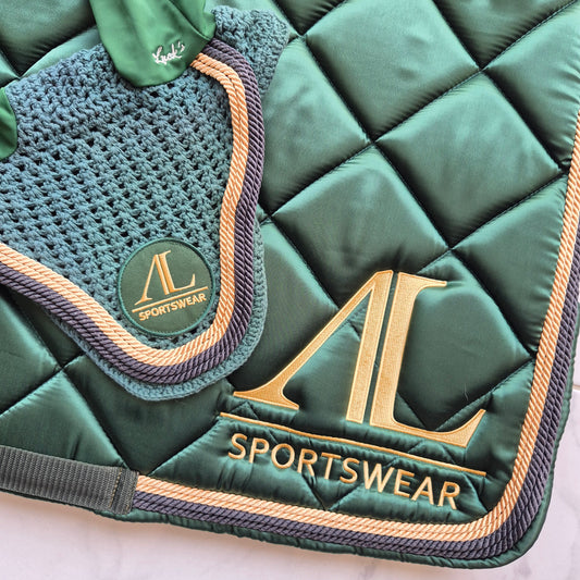 Les imparfaits : Ensemble tapis + bonnet Alexandra Ledermann vert et doré