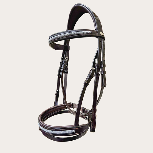 Bridon + rênes Sparkle CABALLIA marron argent