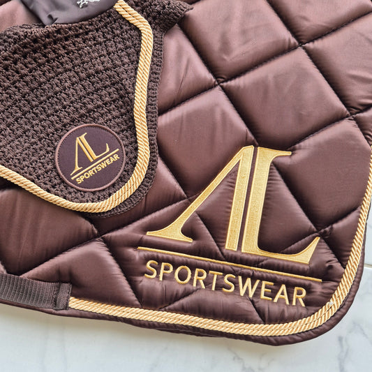 Les imparfaits : Ensemble tapis + bonnet Alexandra Ledermann chocolat et doré