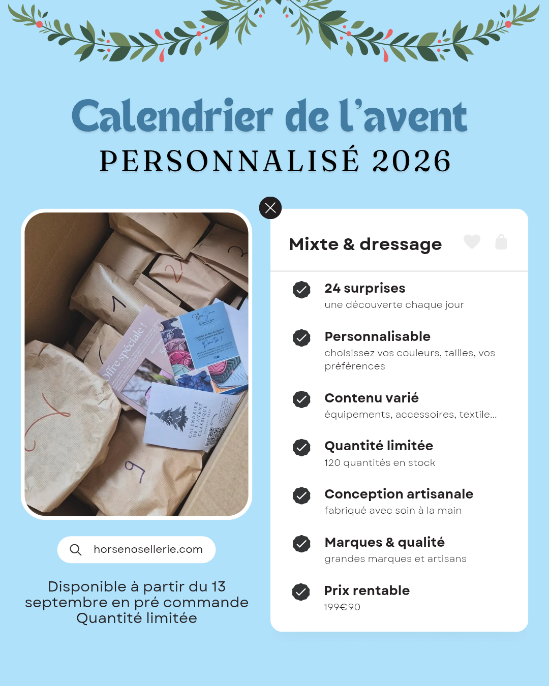 Calendrier de l'avent personnalisé