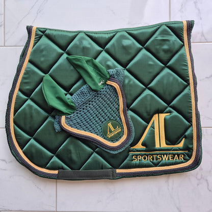 Les imparfaits : Ensemble tapis + bonnet Alexandra Ledermann vert et doré