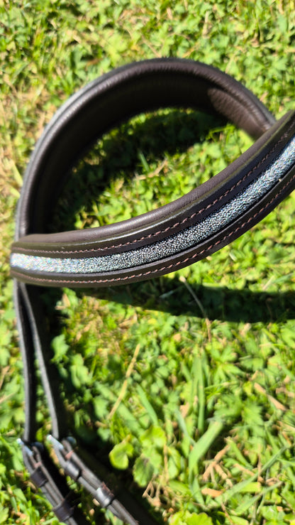 Bridon + rênes Sparkle CABALLIA marron argent
