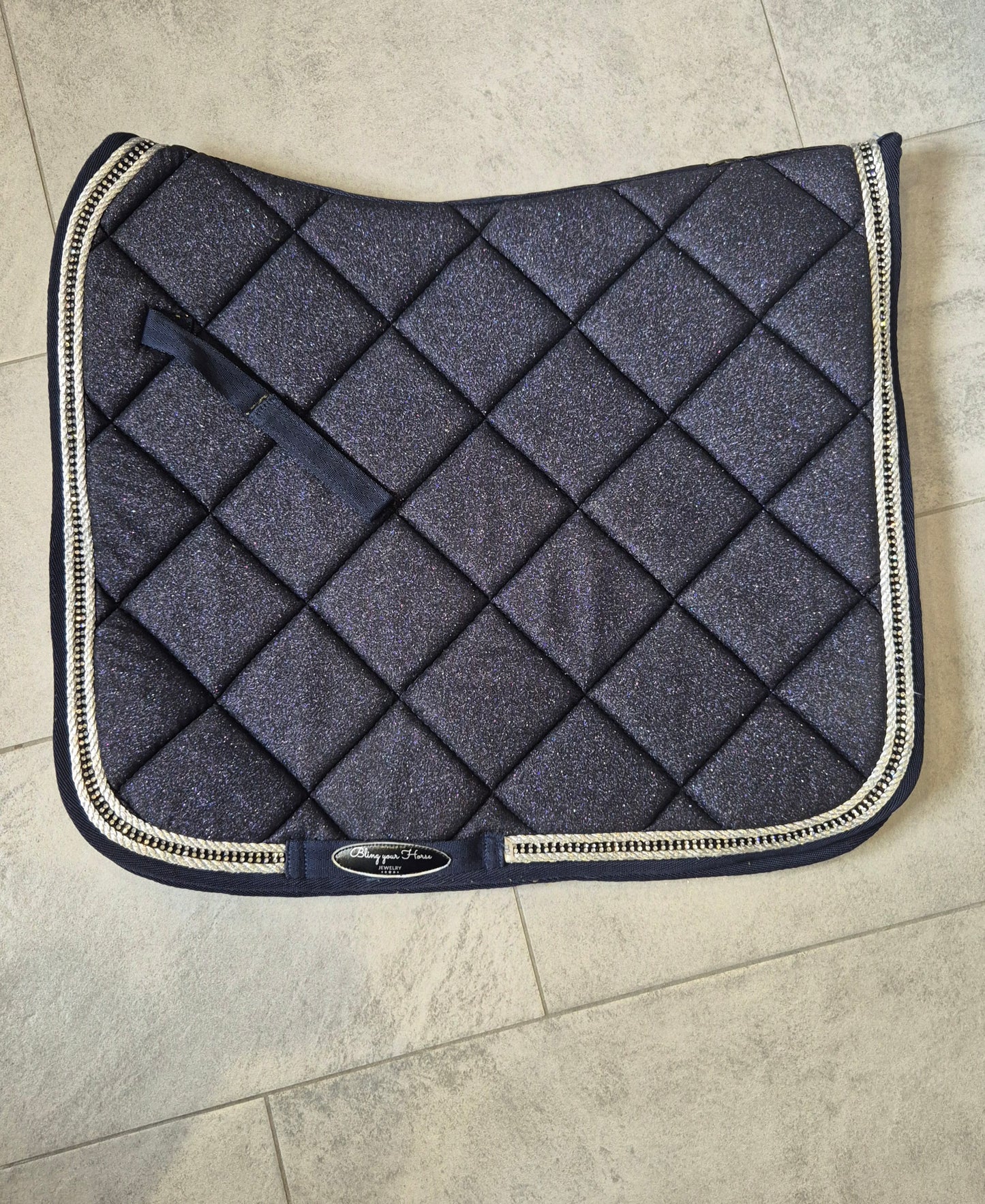 Occasion : Tapis dressage Bling Your Horse marine paillettes