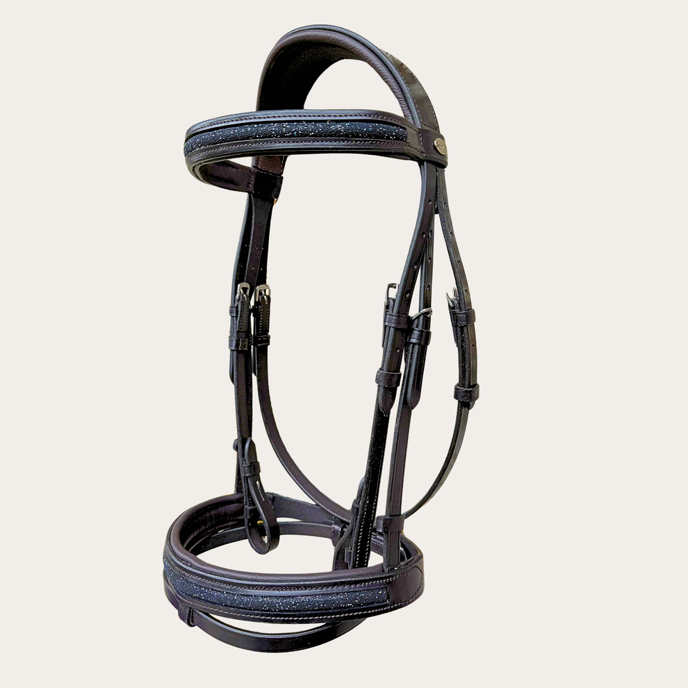 Bridon + rênes Sparkle CABALLIA marron noir